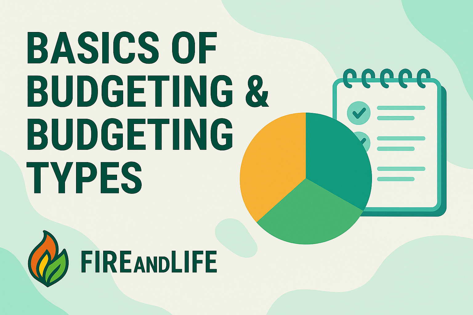 Budgeting methods for FI with simple icons and a chart